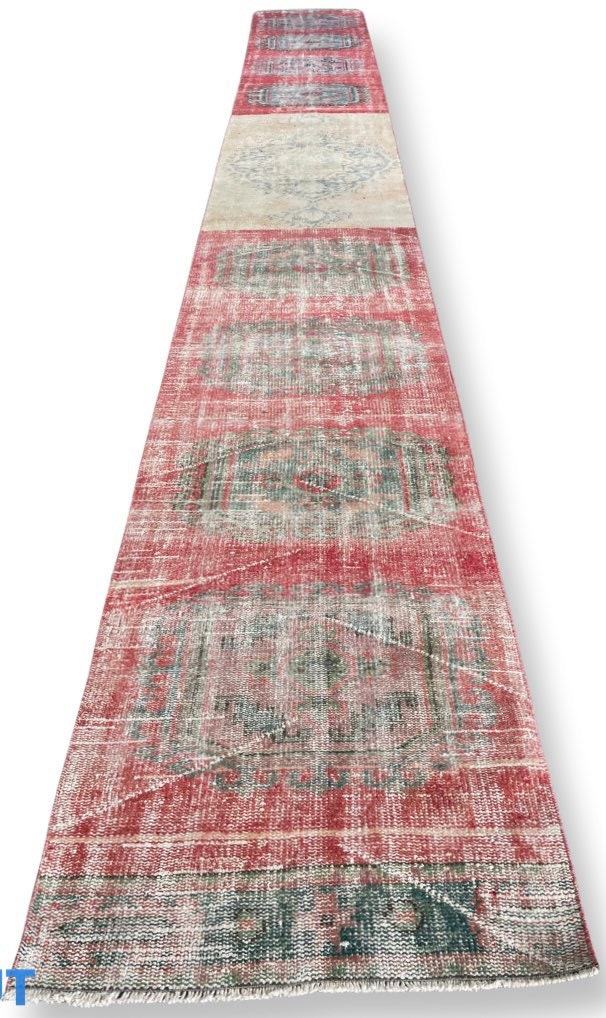 Staircase Runner Rug 2.6 x 22 ft Extra Long TURKISH Runner Rug Vintage Runner Rug Distressed Runner Rug Patchwork Runner Hand Knotted Runner