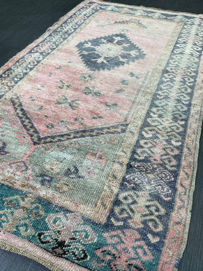 Handmade Rug Oushak 3.3 x 5.4 Rug Rustic Rug Hand Knotted RugTurkish Rug,