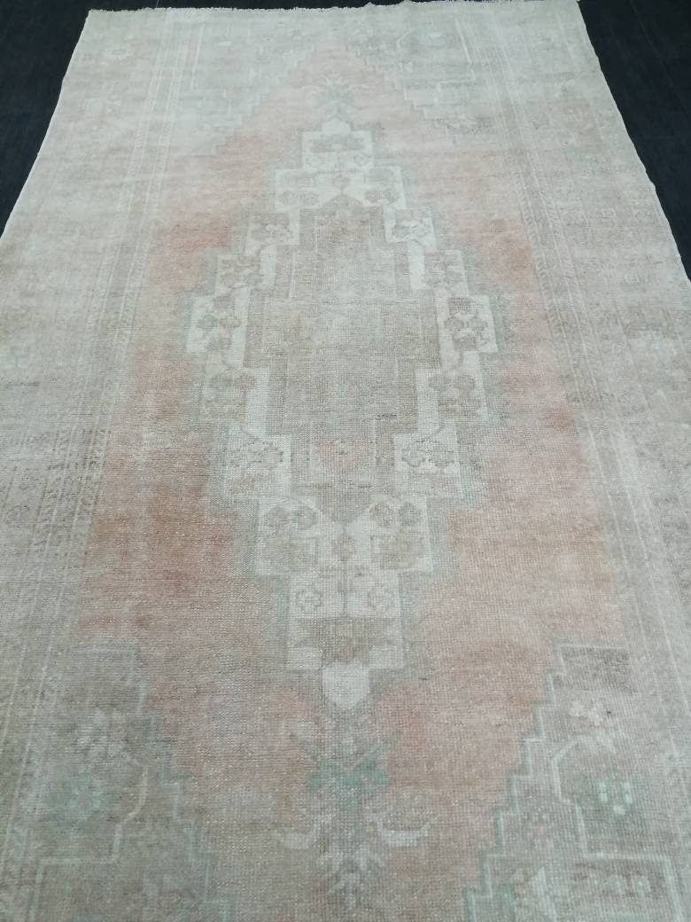 Muted Turkish Rug 5 x 10.7 Muted Oushak Rug, Oushak Rugs, Wool Oushak Rug, Muted Wool Rug, Vintage Rug, Hand Made Rug 5x11 ft