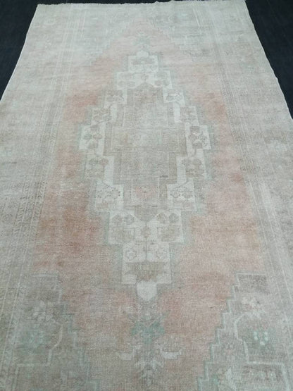Muted Turkish Rug 5 x 10.7 Muted Oushak Rug, Oushak Rugs, Wool Oushak Rug, Muted Wool Rug, Vintage Rug, Hand Made Rug 5x11 ft