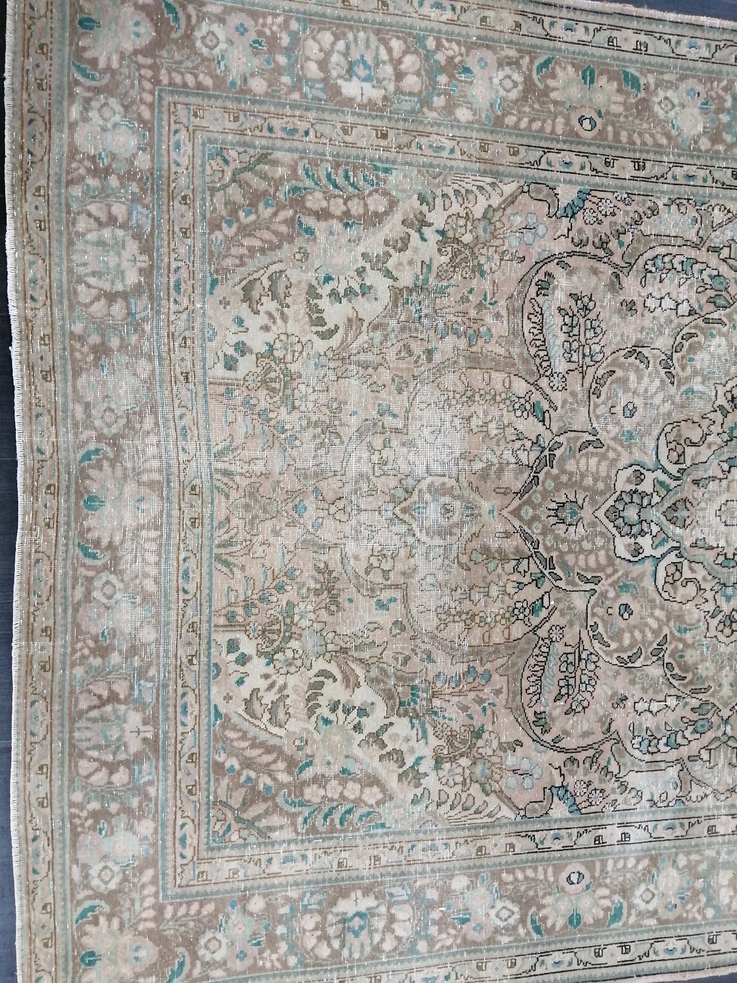 Vintage Handmade Persian Rug 6.5 x 9.6 Vintage Oriental Rugs  MUTED Vintage Persian Rug Living room Rug, Vintage Oushak Rug, Wool Rug