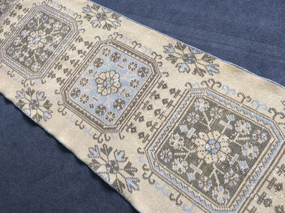 12 X 2.7 FT Oushak Runner Turkish Runner Rug Vintage Runner Rug Hallway Runner Rug Turkish Rug Runner Wool Runner Rug Wool Oushak Rug