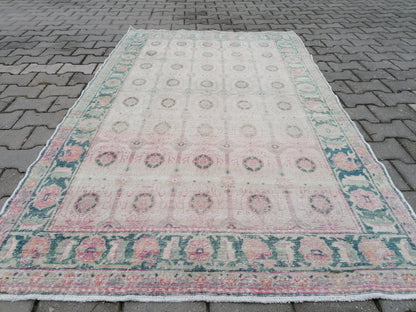 4'7x7 vintage rustic rug, large oushak rug, area rug,