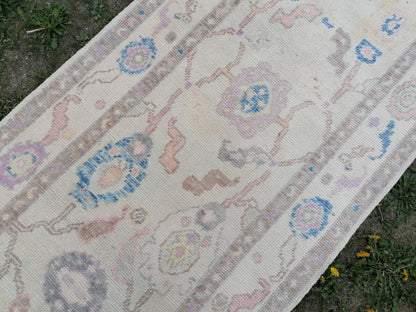 Oushak wool runner rug 2'10x14'5 turkish new production oushak runner, hallway runner rug