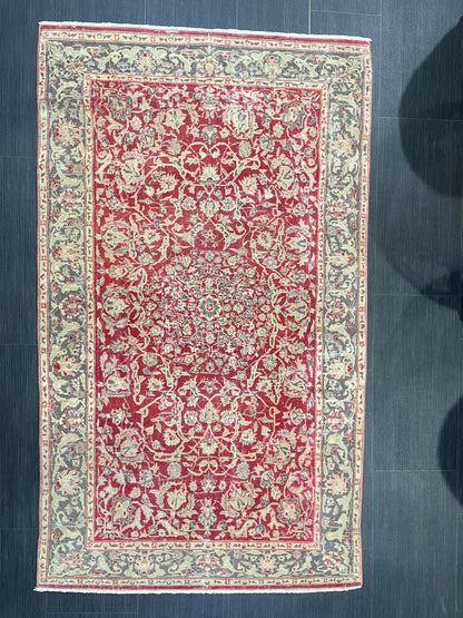 Vintage Rug, TURKISH 3x5 Rug,  HANDMADE Rug, Fine Hand Knotted Oushak Rug, Persian Rug Oriental Rug, Quality Rug