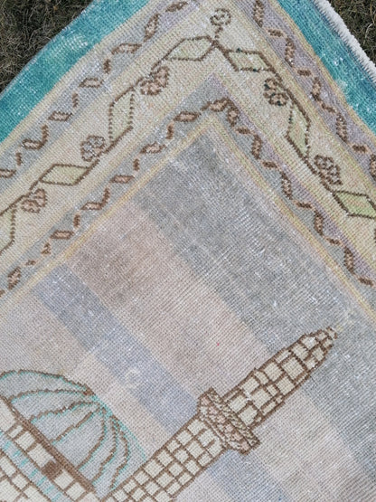 Turkısh rug 5'3x3'11 vıntage rug, vıntage turkısh rug, hand made rug,wool rug