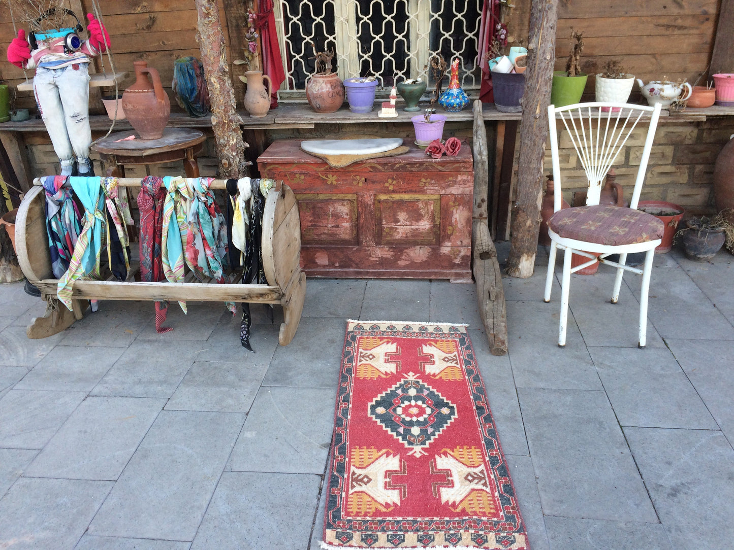 Mini Rug SMALL AREA TURKISH Rug , bohemian rug, hand made rug,oushak rug Vintage Rug