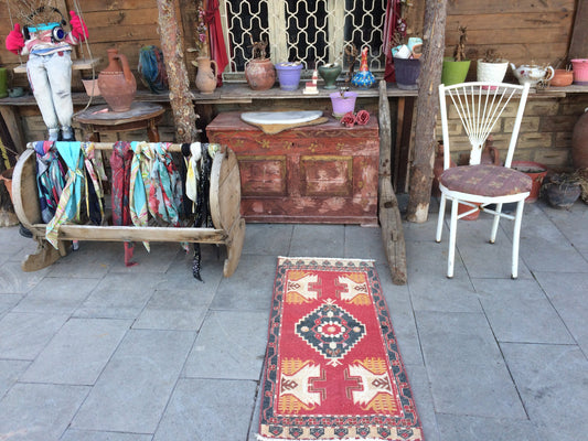 Mini Rug SMALL AREA TURKISH Rug , bohemian rug, hand made rug,oushak rug Vintage Rug