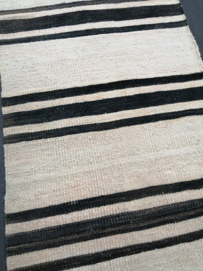 2.3 X 11 Neutral Runner Rug Turkish Flatwoven Runner Rug Vintage Runner Rug Hallway Runner Rug Kitchen Runner Rug Stripe Wool Runner