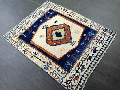 4.7 X 3.7 OUSHAK RUG TURKISH Oushak Rug Vintage Oushak Runner Rug Vintage Runner Rug Wool Oushak Rug Hand Made Rugs Vintage Turkish Rug