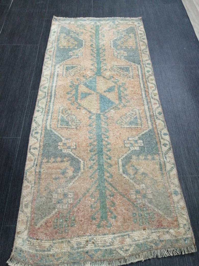 Small Turkish Rug Mini Rug Small Area Rug Turkish Rug Oushak Rug Persian Hand Made Rug Oriental Vintage Rug Door Mat Rug