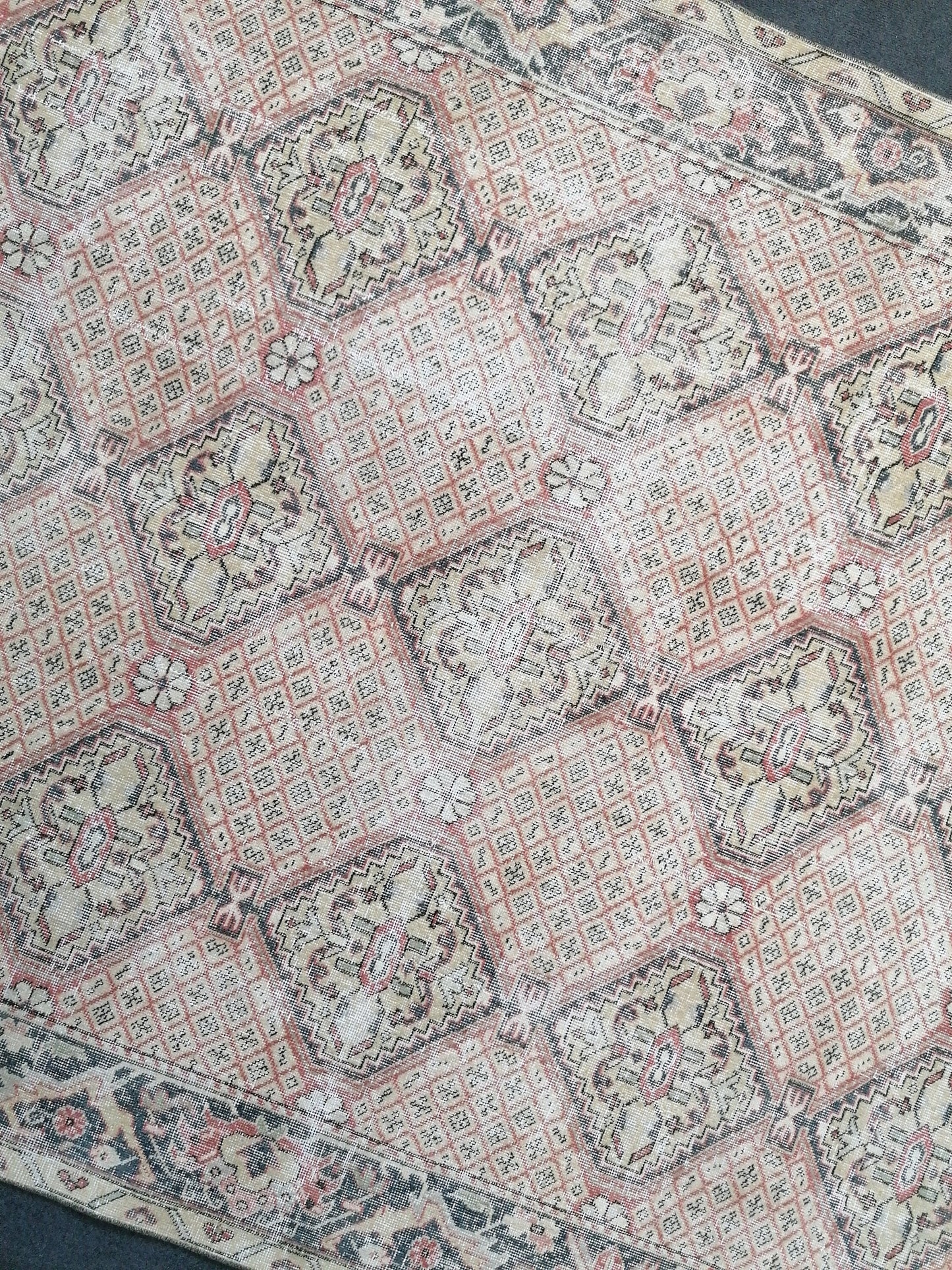 6.2 x 9.2 Large vintage rug turkish handmade rug traditional rug,  vintage oushak rug, wool rug