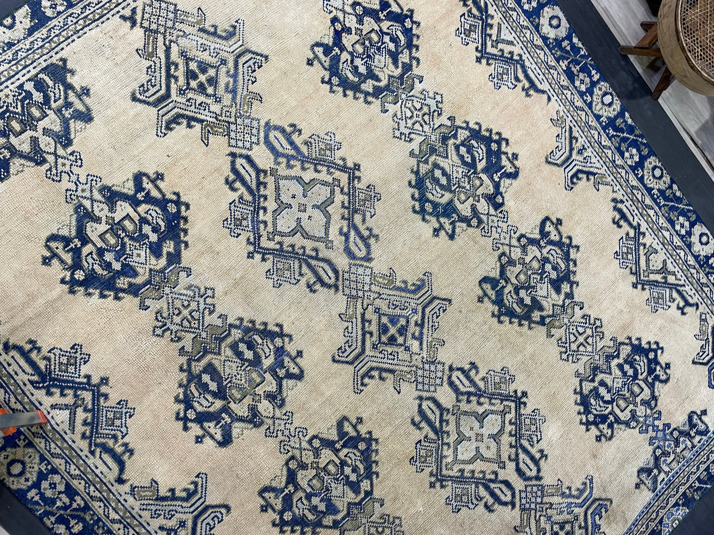 Antique Oushak RUG, Turkish 8.7 x 10.3 Rug, Hand Knotted Rug, Vintage Wool Rug, Oriental Rug Handmade Rug, Persian Rug