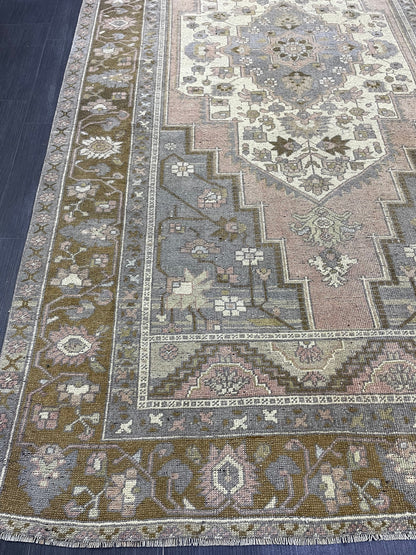 Handmade Rug, 5.7 x 10.9 Hand Knotted Rug, Oushak Rug, Rustic Rug, Bohemian Rug, Turkish Rug, Antique Rug, Vintage Rug, Wool rug