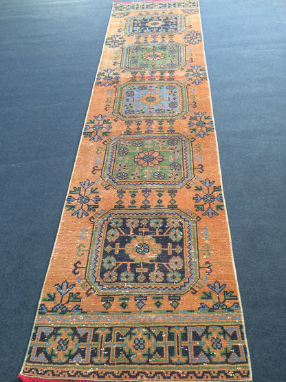Vintage Runner Rug, Hallway Runner Rug, Turkish Runner Rug , Oushak Runner Rug, rustic rug runner, farmhouse Runner rug, Ethnic Rugs