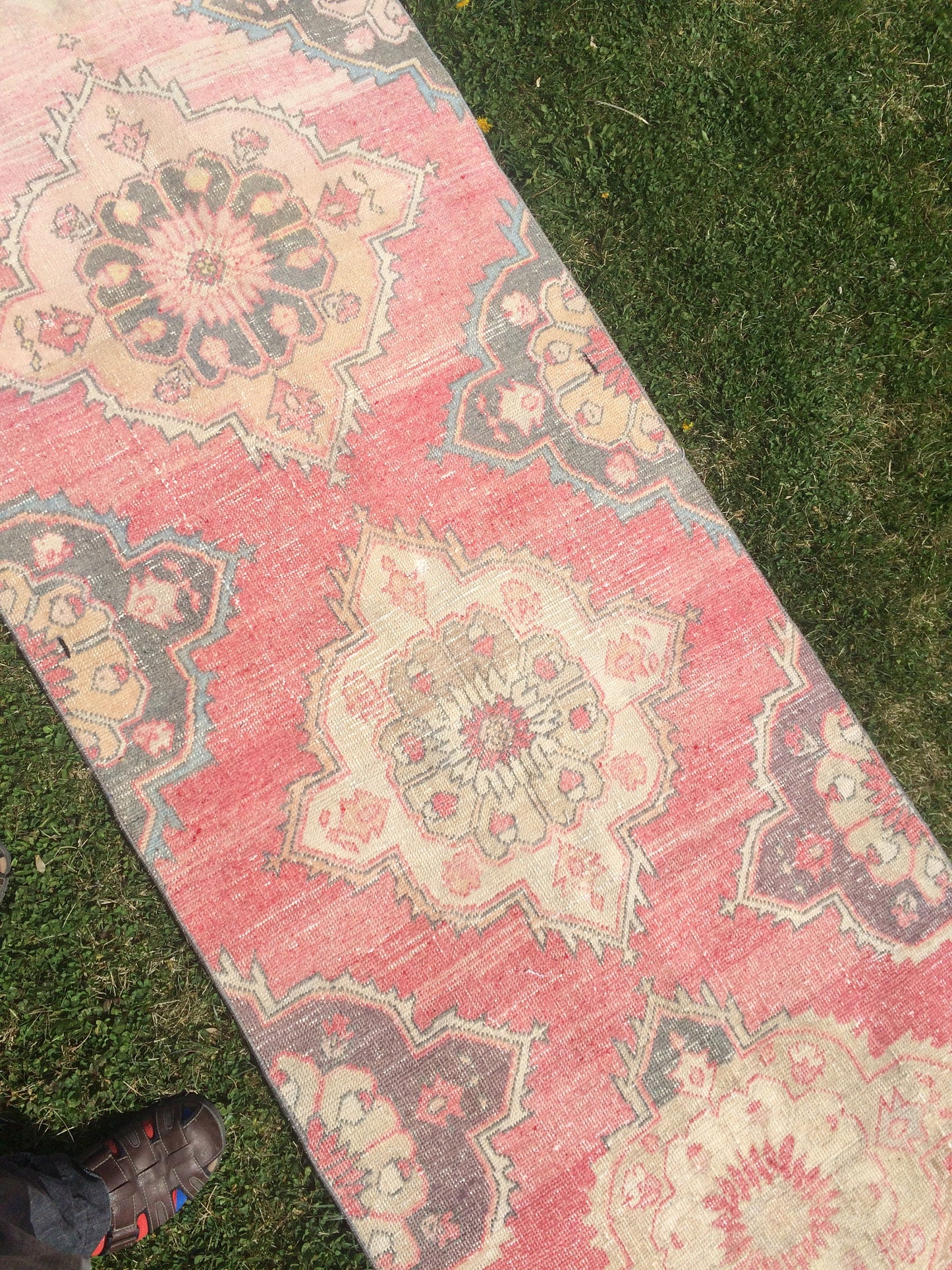 13 x 3 VINTAGE RUNNER Rug, Muted Vintage Turkish Runner Rug, Oushak Runner Rug, Hand woven Rug, High Quality wool runner Rug,3x13 Runner