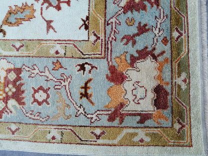 9 x 12.7 OUSHAK RUG, TURKISH Oushak Rug, Quality Wool Oushak  Rug, Rug, Wool Oushak Rug Hand Made Rugs Made In Turkey Oushak Rug 8x12 9x13