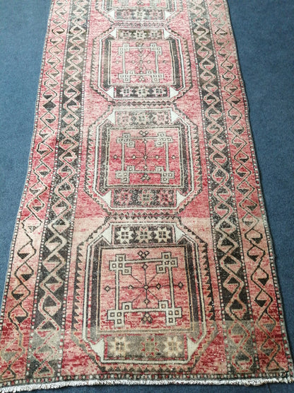 10 x 3 ft Long Runner Rug, Oushak Runner Rug, turkish Runner Rug, Rustic Oushak Rug, Wool Oushak Rug, Vintage Runner, TURKISH RUNNER Rug