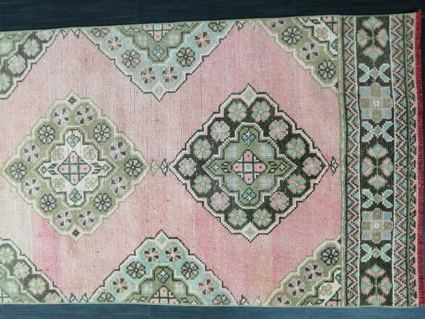 Vintage Oushak 10.2 x 2.9  Runner Rug Turkish Runner Rug Vintage Runner Rug Hallway Runner Rug Kitchen Runner Rug Wool Runner