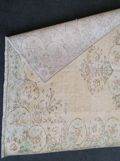 Vintage rug 8'7x5' muted wool oushak rug hand made rugs vintage turkish rug distressed rug