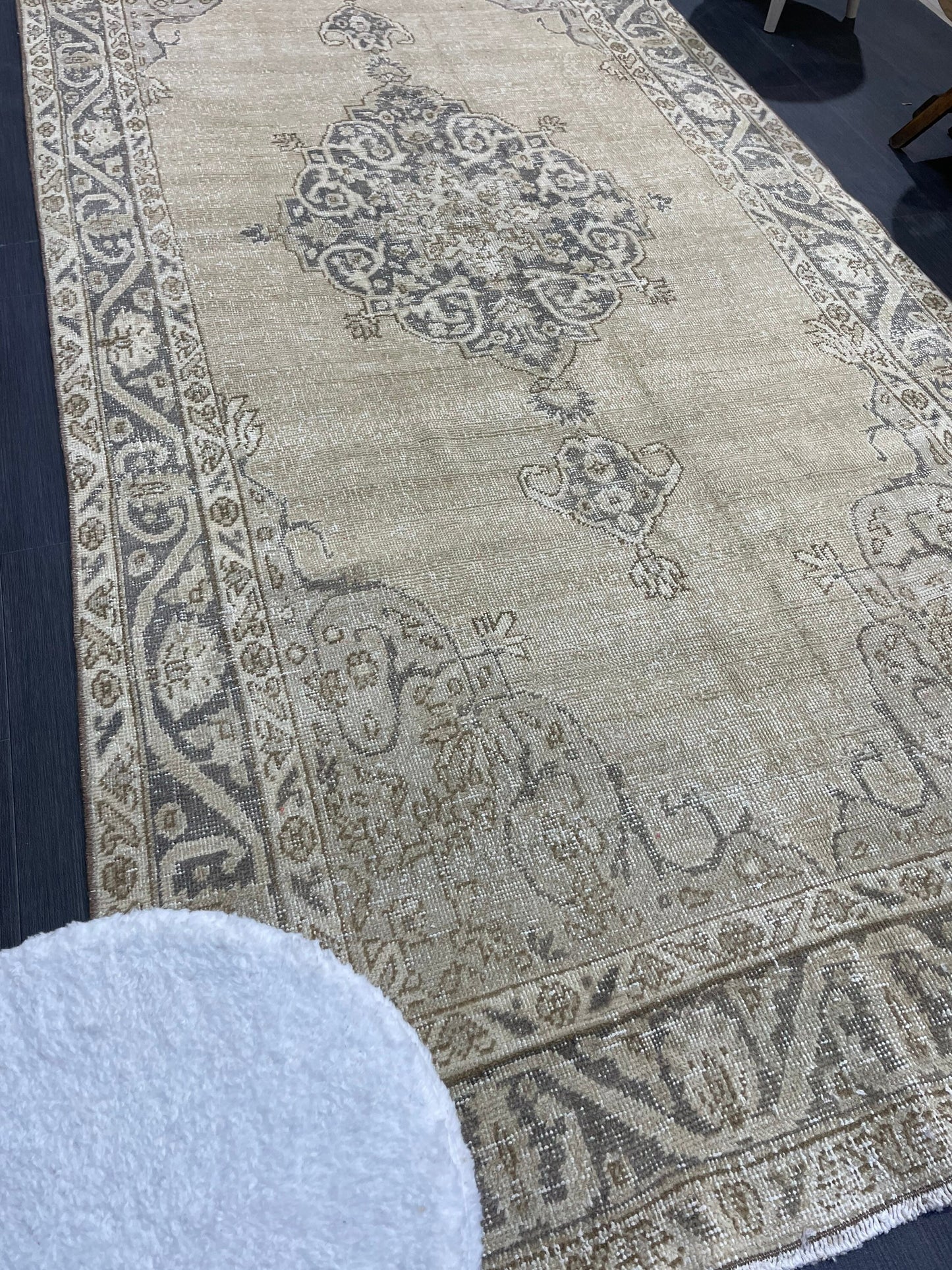 Handmade Rug, Vintage 4.9 x 10 Turkish Rug, Persian Rug, NATURAL Wool Rug, Living Room Rug, Oushak Rug, Hand Knotted Rug, Kitchen Rug,