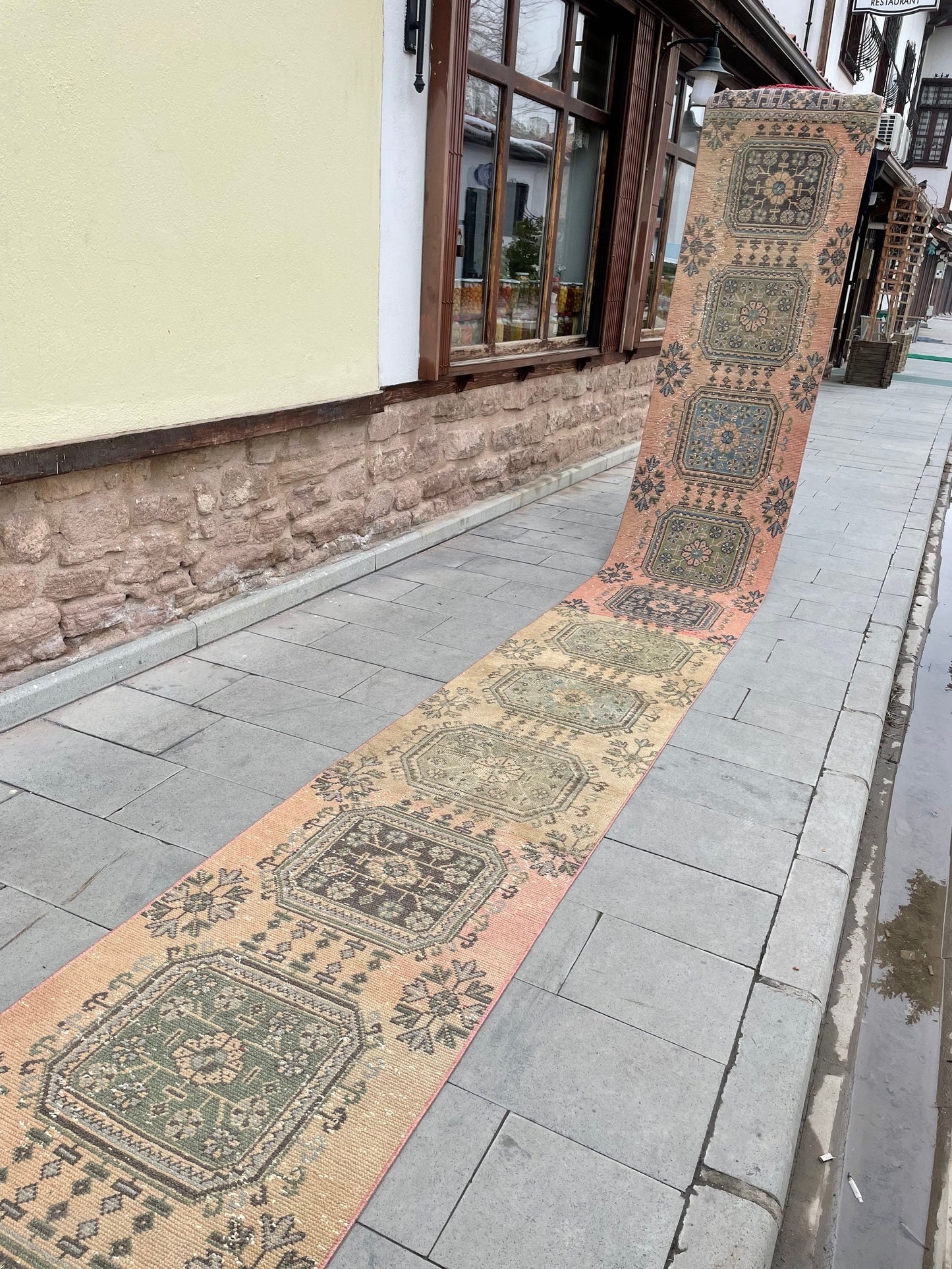 Muted Vintage Staircase Runner Rug 2.5 x 27 Extra Long TURKISH Runner Rug Vintage Runner Rug Distressed Runner Rug  Runner Handmade Runner