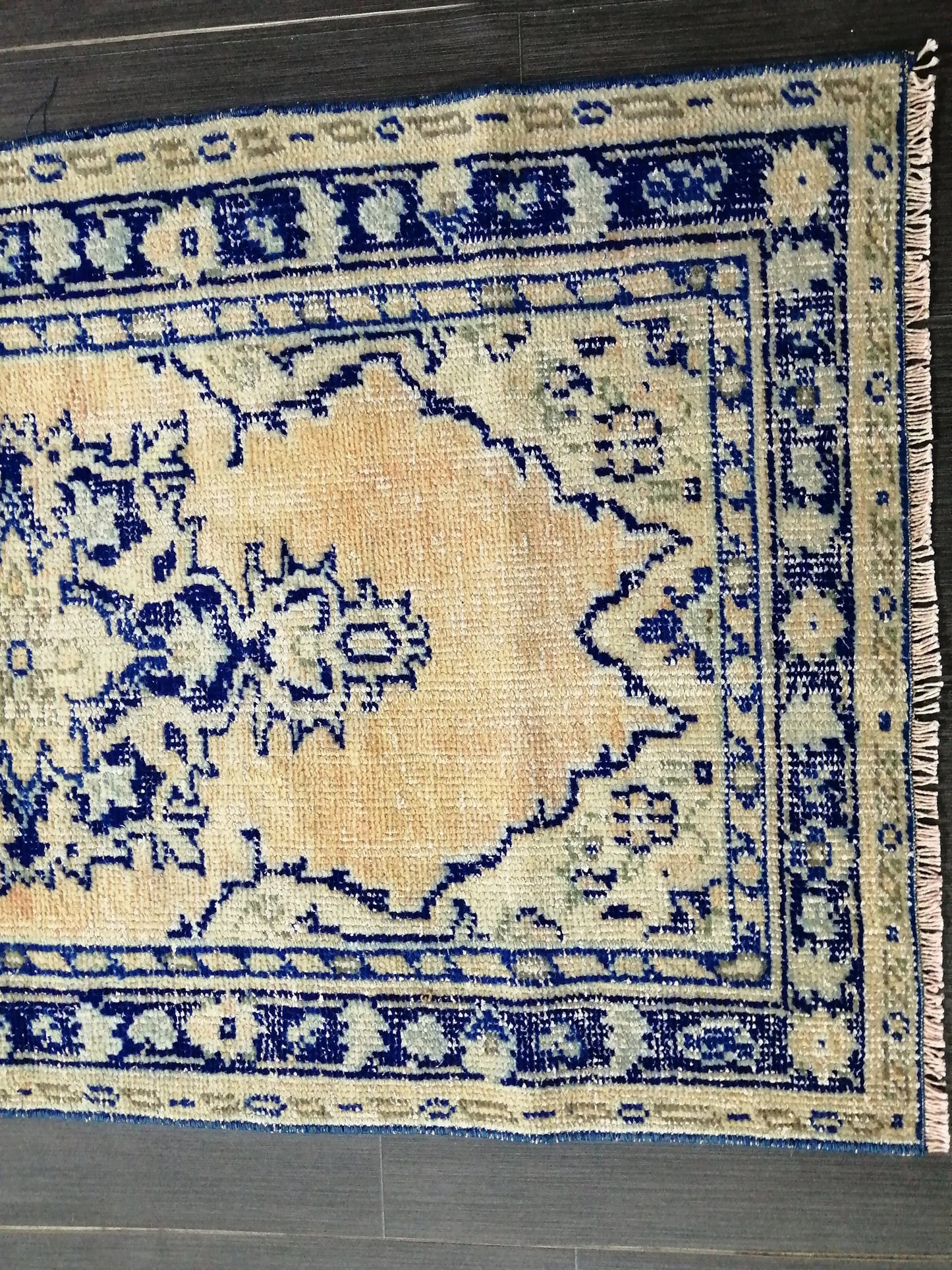 4.6 x 2.6 Blue Rugs, Hand Made Rug, Oushak Rug, Rustic Rug, Bohemian Rug, Rug Runner, Turkish Rug, Farmhouse Rug, Vintage Rug, Wool rug