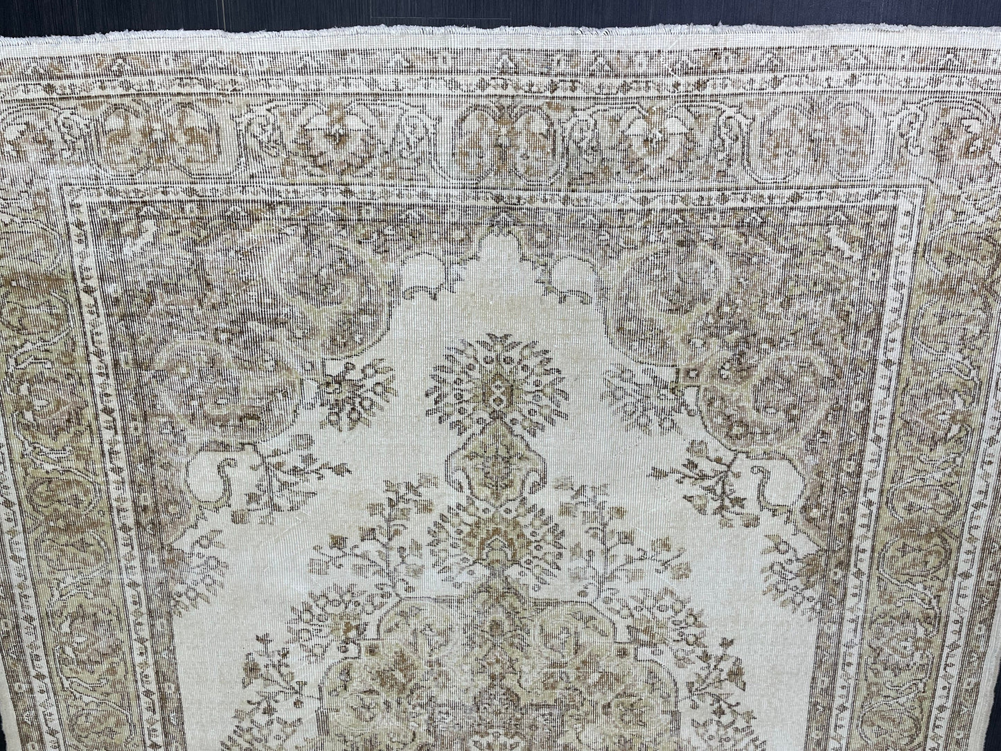 Vintage RUG 7.2 x 10 Antique Rug Vintage Wool  Oriental Rug Handmade Rug Hand Knotted  Rug NATURAL Wool Rug Turkish Rug