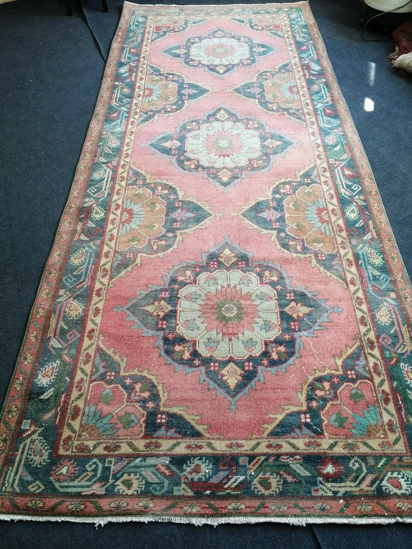 Handmade Runner Rug Turkish Runner 4.7 x 11.5 Rug Vintage Runner Rug Hallway Runner Rug Kitchen Runner Rug Wool Runner Rug Wool Oushak Rug