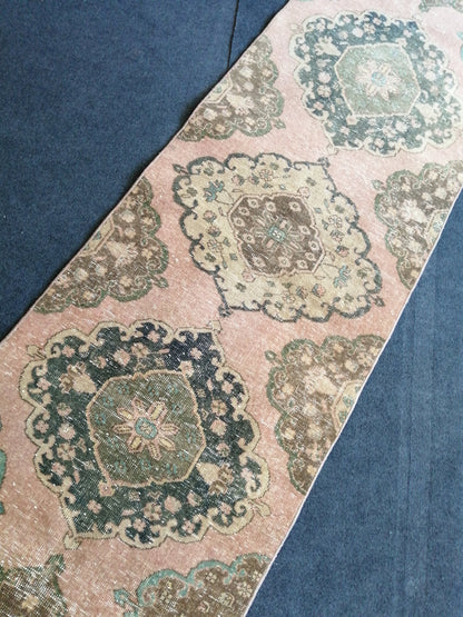 11.10 x 2.5 Oushak Runner Rug Turkish Runner Rug Vintage Runner Rug Hallway Runner Rug Kitchen Runner Rug Wool Runner Rug Wool Oushak Rug