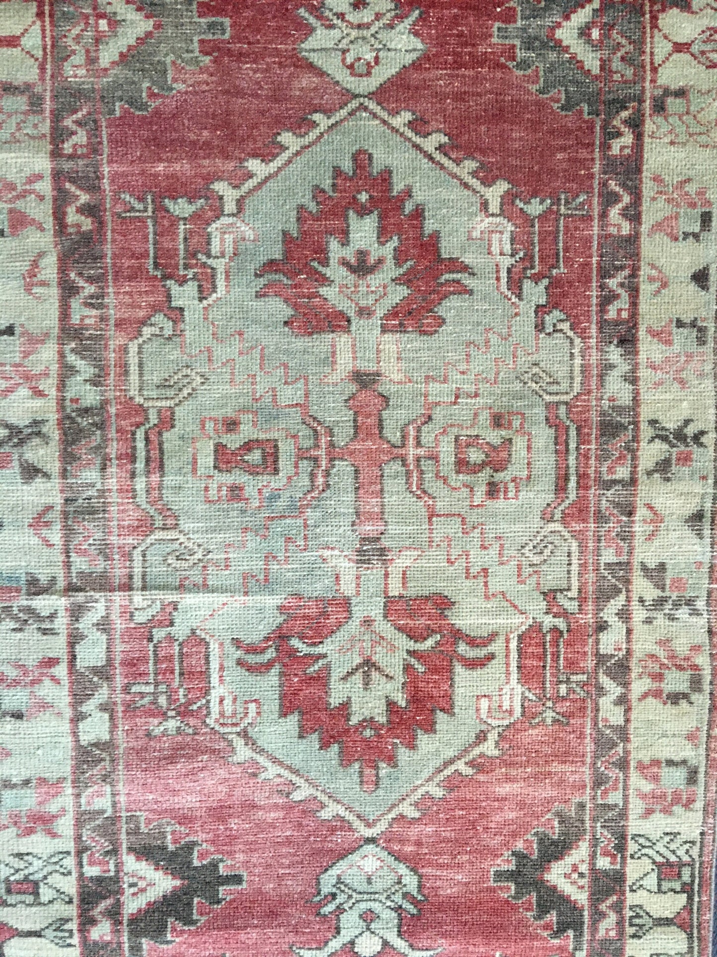 3x6 feet handmade turkish runner, vintage destroyed wool kitchen runner, bedroom arae runner rug, oushak living room area rug,red runner rug
