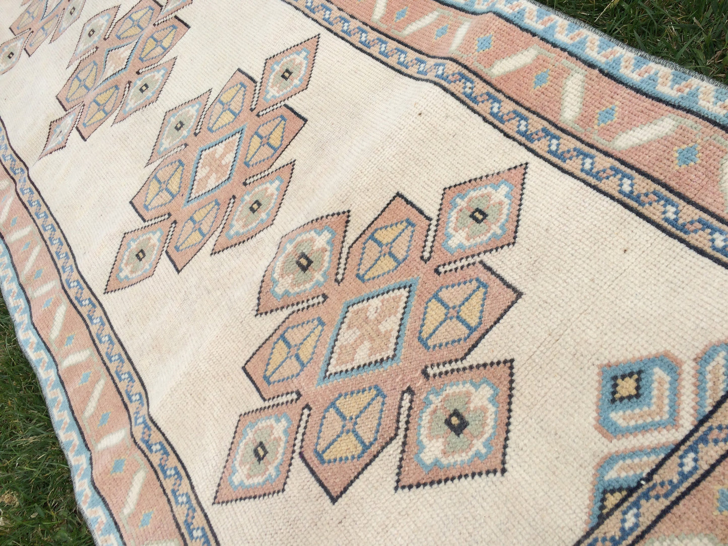 Muted RUNNER Rug, 3x8 Boho RUNNER Rug, Rug Oushak, Oushak Runner Rug, Vintage Turkish Rugs, Oushak Rug, Turkish Oushak Rug,8 x 3 RUNNER Rug