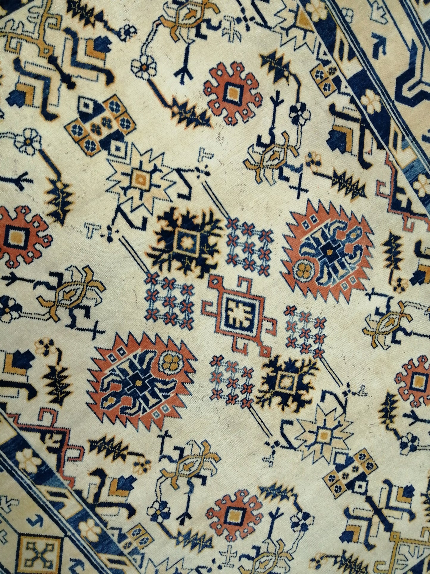 Oriental RUG 9 x 12 Oushak Rug  Blue Persian Rug Navy Vintage Rug 9x12 Oushak Rugs Antique Turkish Rug Muted  Quality Turkish room Rug