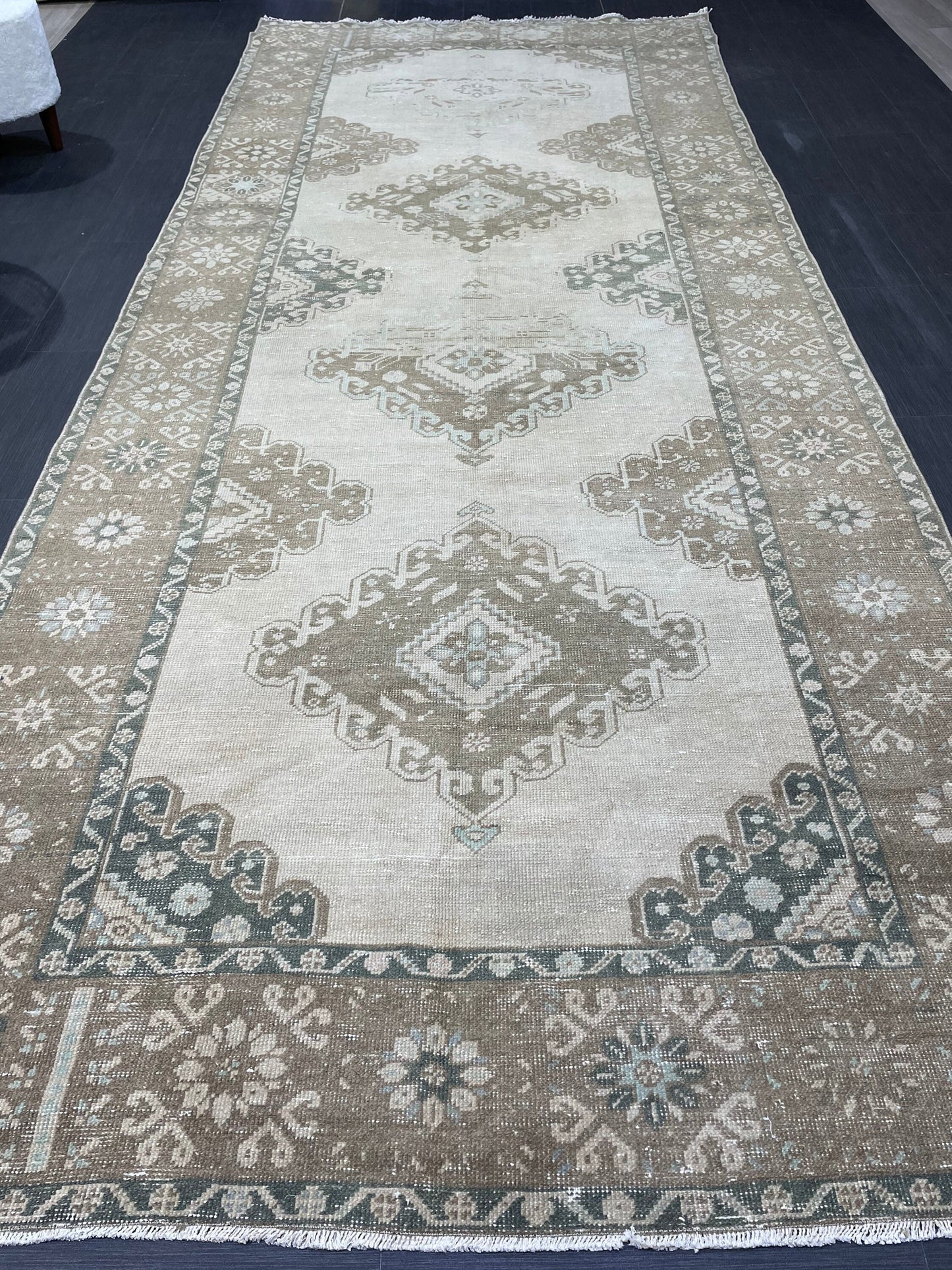 Handmade 5 x 12.4 Runner Rug, Oushak Runner Rug, Turkish Runner Rug, Hand Knotted Runner Rug, Hallway Runner Rug Kitchen Runner Wool Runner