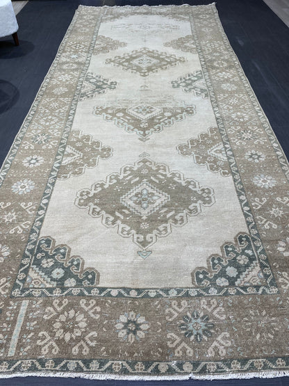 Handmade 5 x 12.4 Runner Rug, Oushak Runner Rug, Turkish Runner Rug, Hand Knotted Runner Rug, Hallway Runner Rug Kitchen Runner Wool Runner