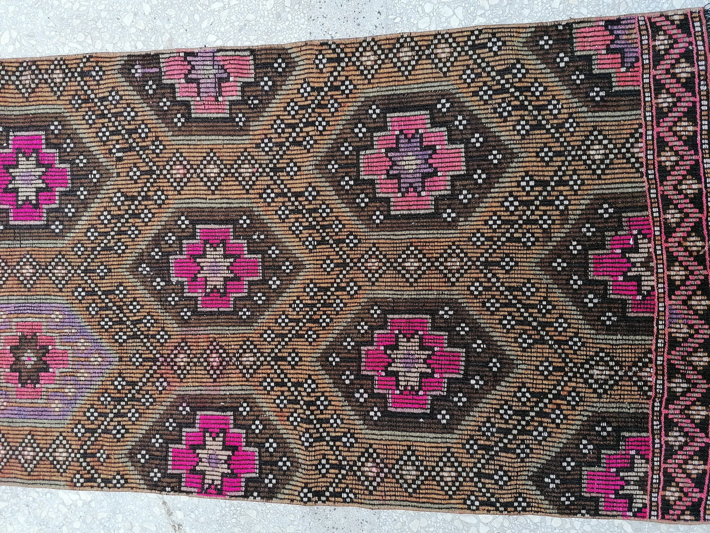 3x10 feet handmade vintage runner, turkish entryway runner rug, oushak kitchen floor long runner, living room area runner, wool faded rugs