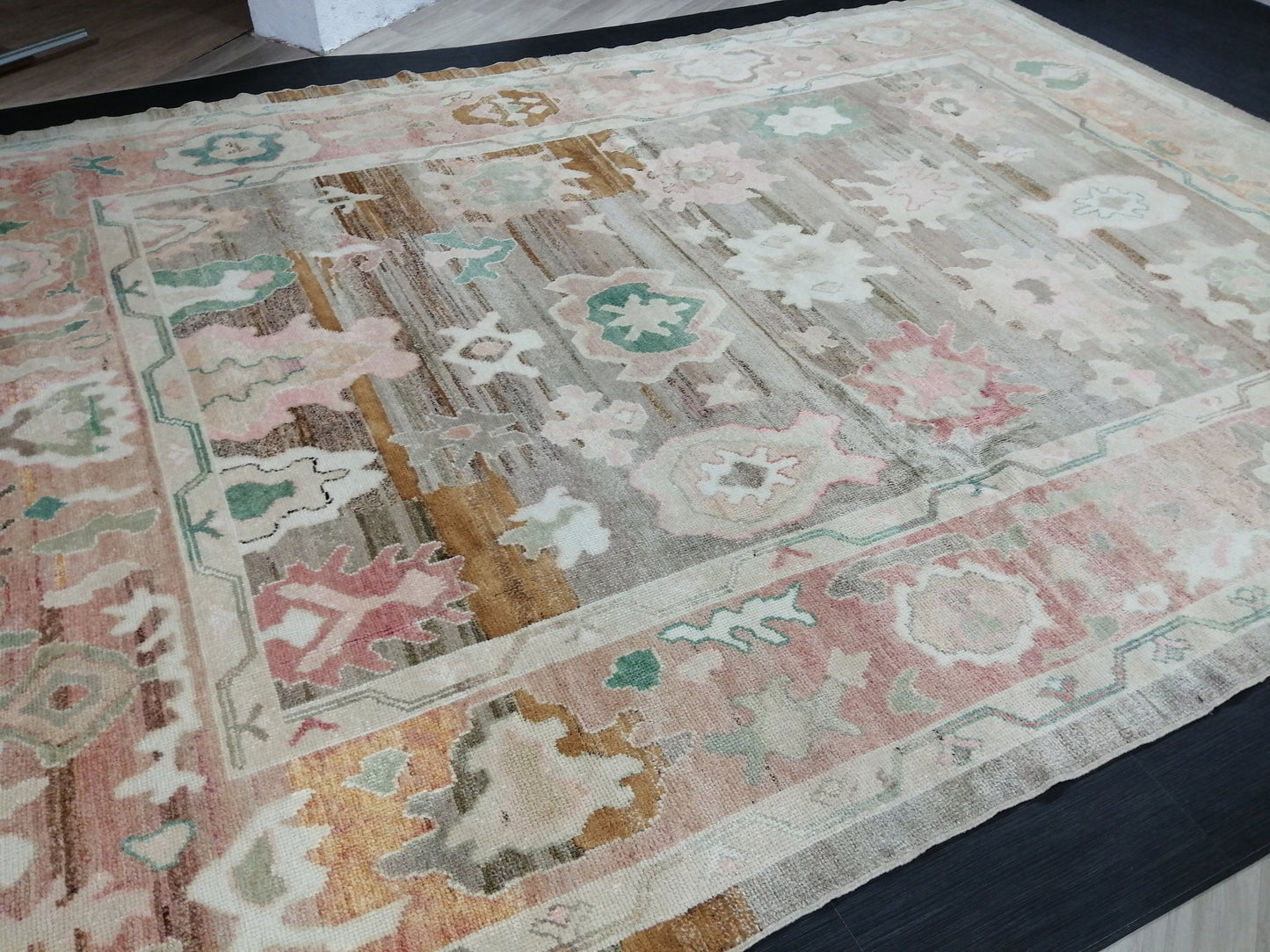 12 x 8.9 Vintage Muted  OUSHAK RUG, TURKISH Oushak Rug,  Wool Oushak Rug Hand Made Rugs, Vintage Oriental Rug