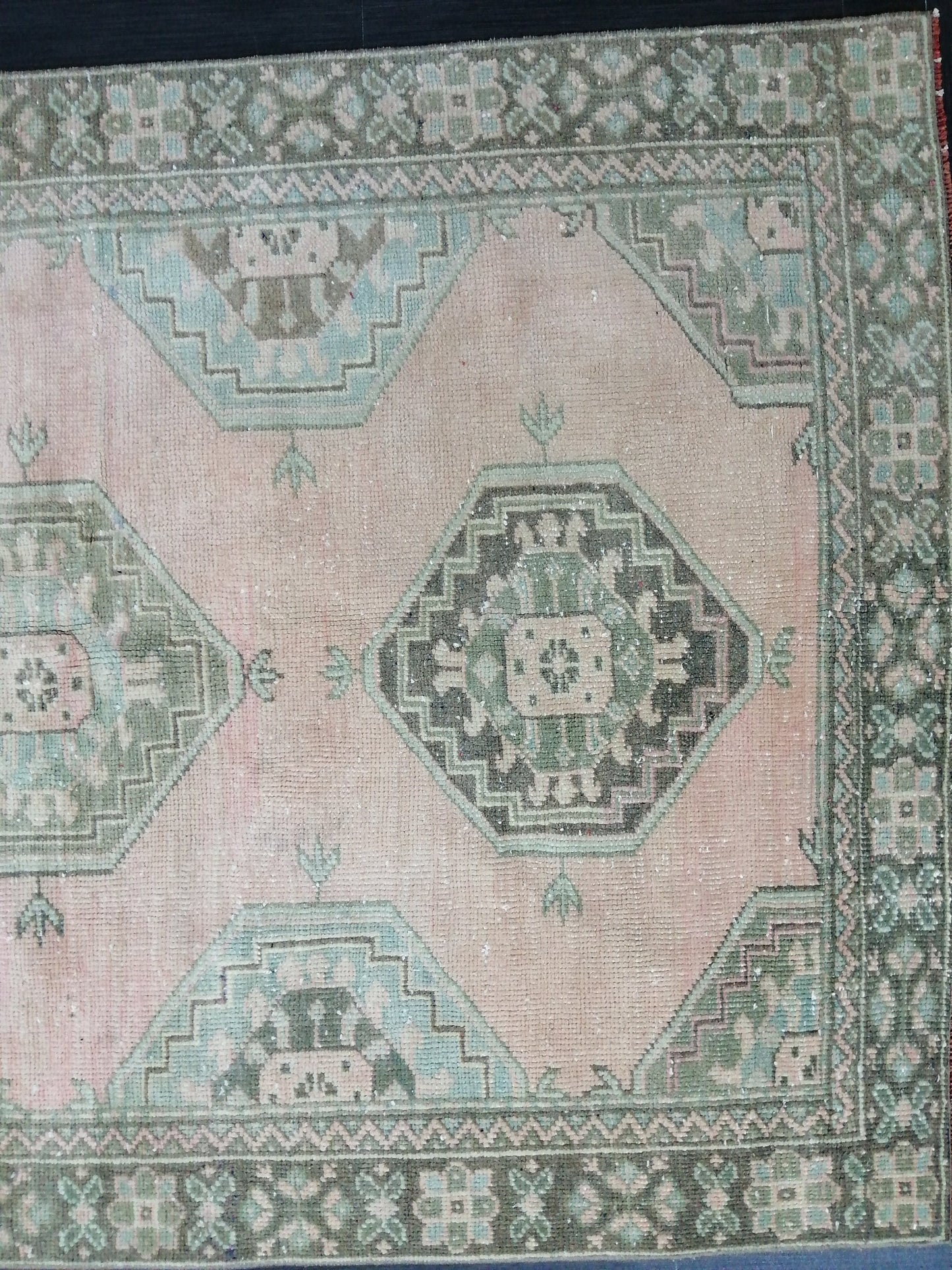 Oushak Runner Rug 10.4 x 4 Vintage Runner Rug Hallway Runner Rug Kitchen Runner Rug Wool Runner Rug Wool Oushak Rug