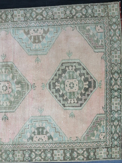 Oushak Runner Rug 10.4 x 4 Vintage Runner Rug Hallway Runner Rug Kitchen Runner Rug Wool Runner Rug Wool Oushak Rug