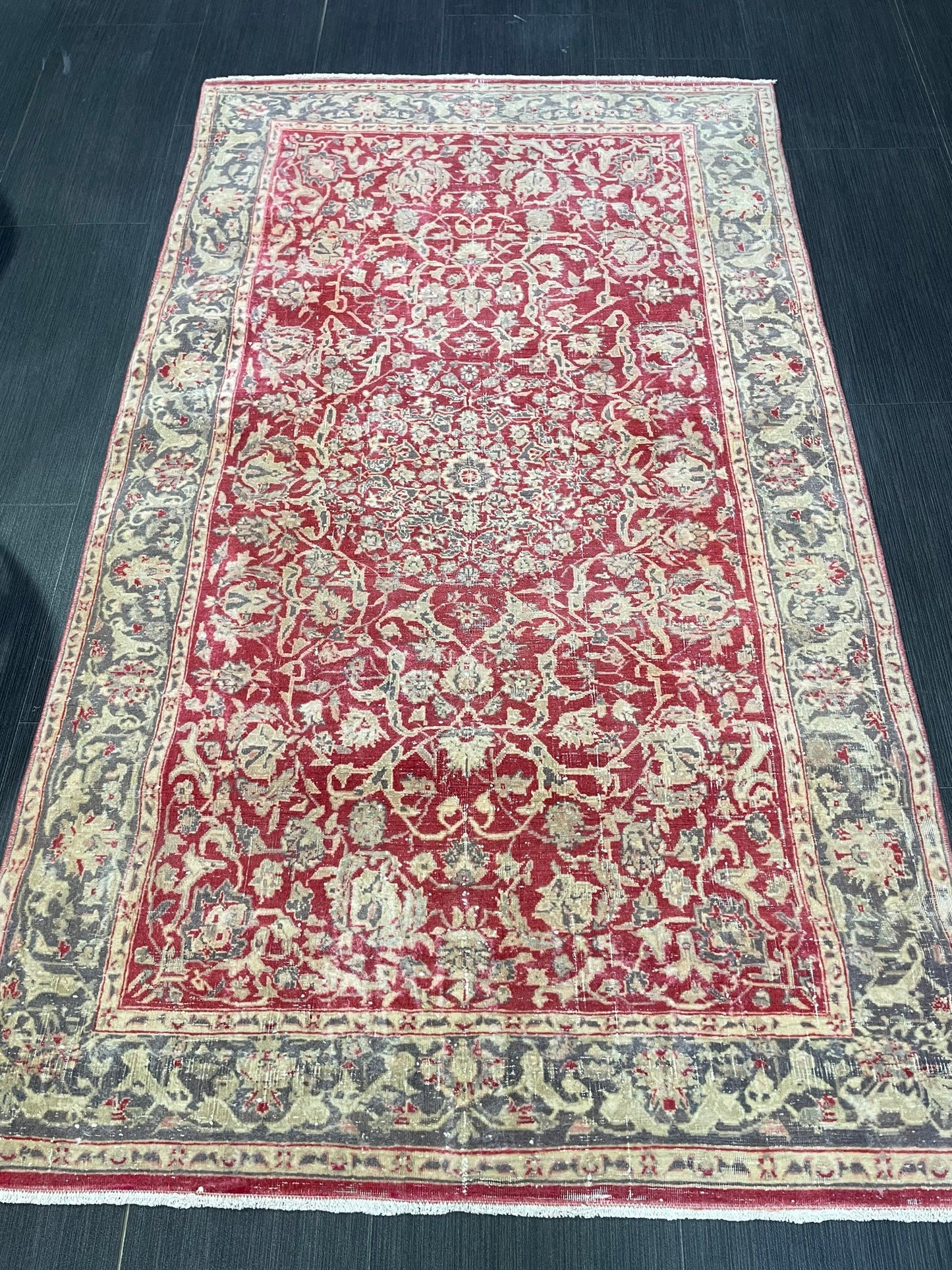 Vintage Rug, TURKISH 3x5 Rug,  HANDMADE Rug, Fine Hand Knotted Oushak Rug, Persian Rug Oriental Rug, Quality Rug