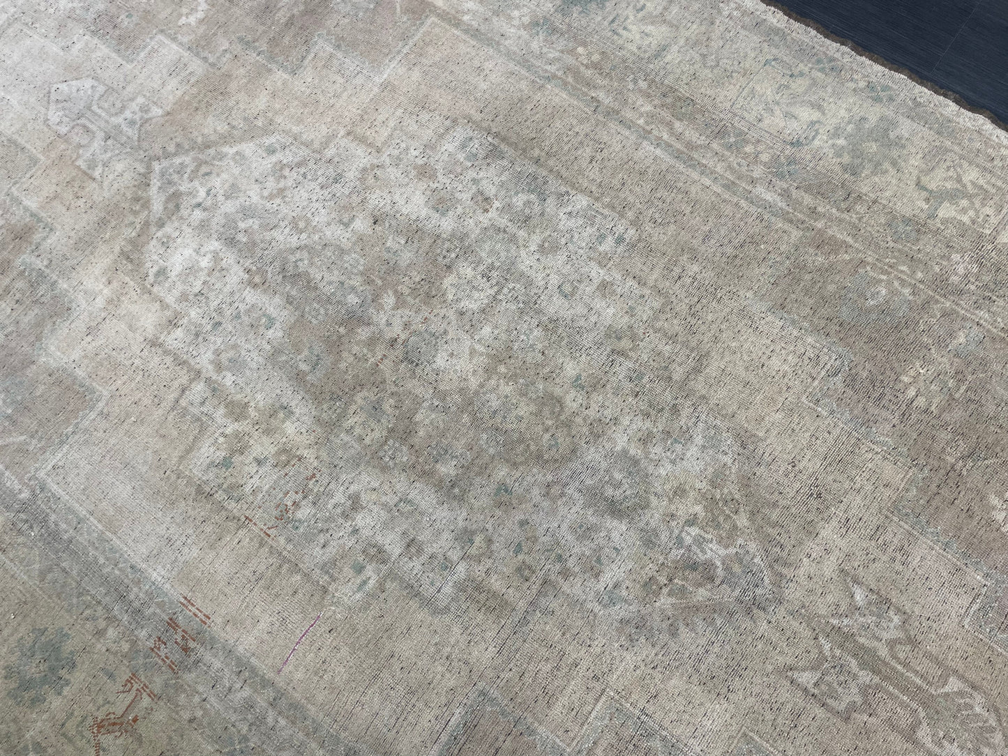 Muted Turkish RUG Oushak 7.4 x 13.5 Rug Vintage Oriental Rug Vintage Persian Rug Wool Hand Knotted Rug Handmade Rug Vintage Turkish Rug