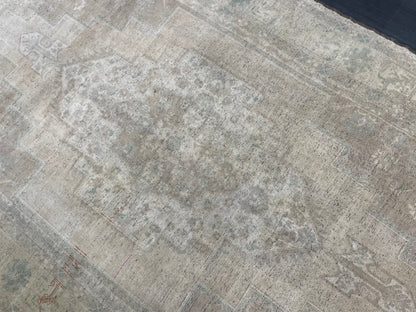 Muted Turkish RUG Oushak 7.4 x 13.5 Rug Vintage Oriental Rug Vintage Persian Rug Wool Hand Knotted Rug Handmade Rug Vintage Turkish Rug