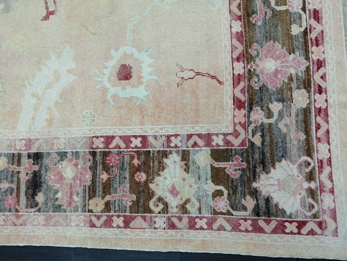 Vintage OUSHAK RUG, 11.6 x 9.3 ft TURKISH Oushak Rug, Vintage Oushak Rug Wool Oushak Rug Hand Made Rugs, Authentic Oushak Rug