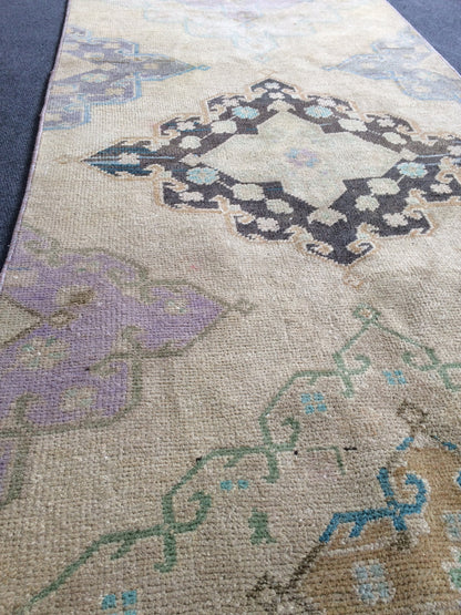 13.5 x 2.7 Turkish Runner Vintage Runner Rug Oushak Rug Runner Boho Runner Rugs Wool Runner Rug Hand Made