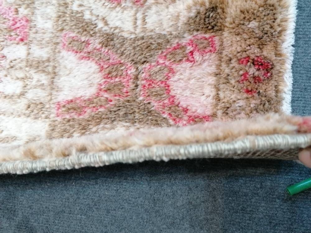 Shaggy turkish hand made rugs 5x9'7 vintage high pile wool rug, oushak rug