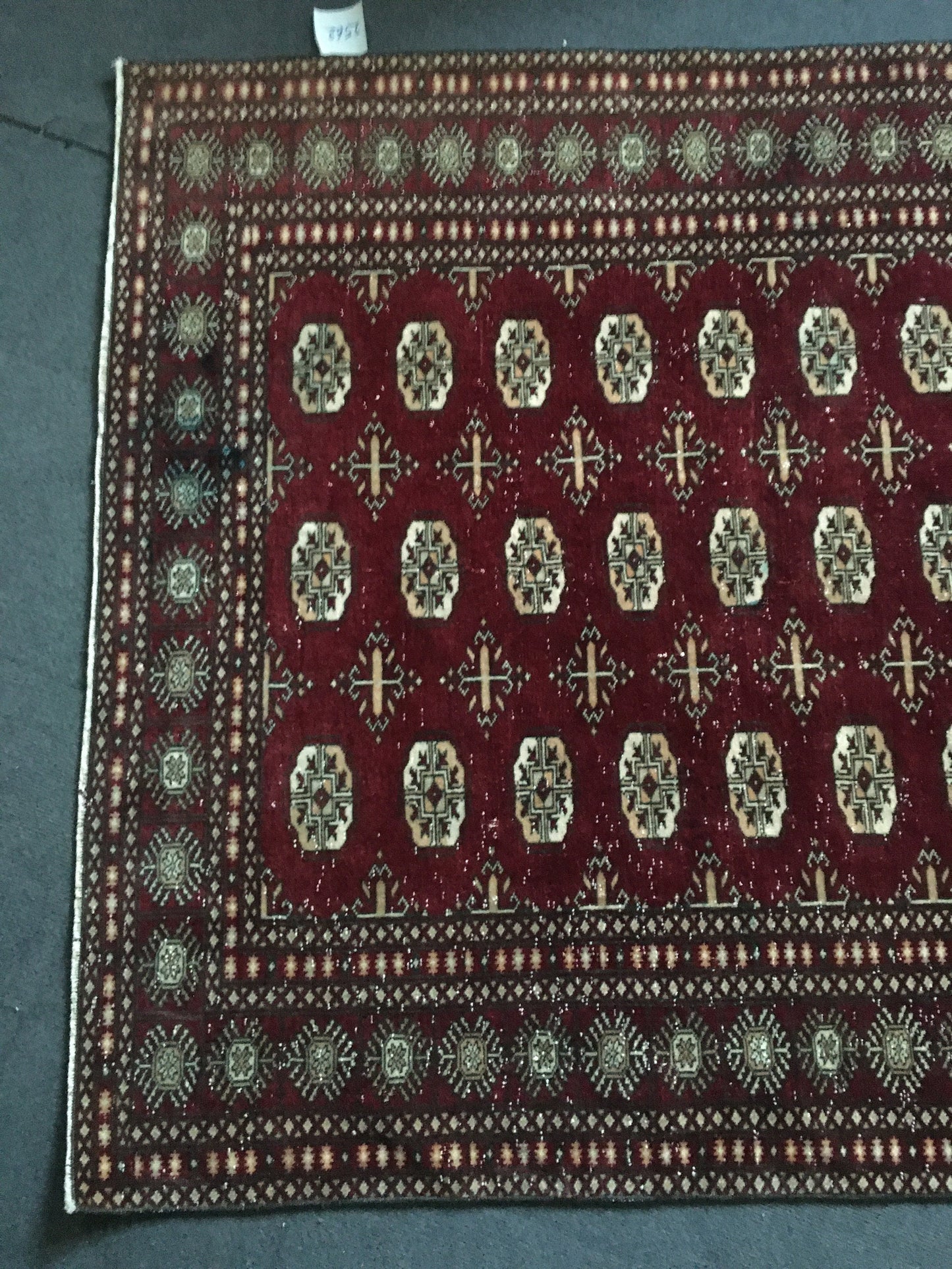 4.3x5.4 feet wool new turkish rug, handmade vintage kitchen rug, large wide living room rug, persian motif red rug, brown bedroom floor rugs