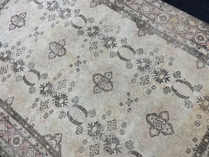 Vintage Rug 6.9 x 10.3 Vintage Persian Rug Muted Wool Oriental Rug Blue Hand Made Rugs Blue Distressed Turkish Rug Antique Rug