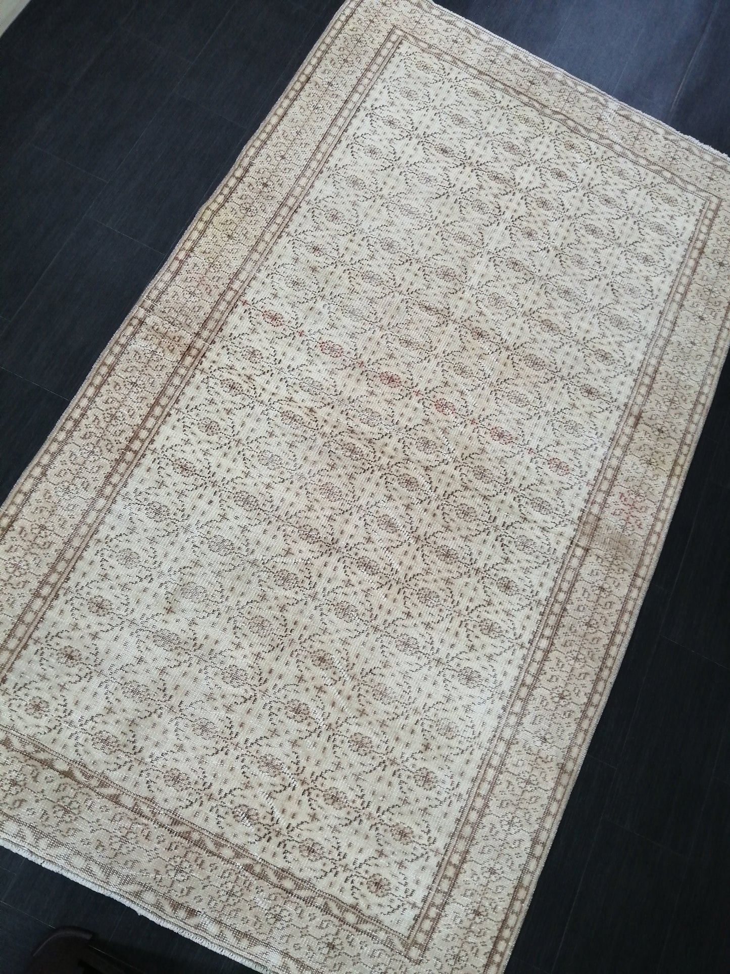 Neutral Rugs, 8.9 x 5 Neutral Hand Made Rug, Muted Oushak Rug, Rustic Rug, Turkish Rug, Farmhouse Rug, Vintage Rug, Wool rug