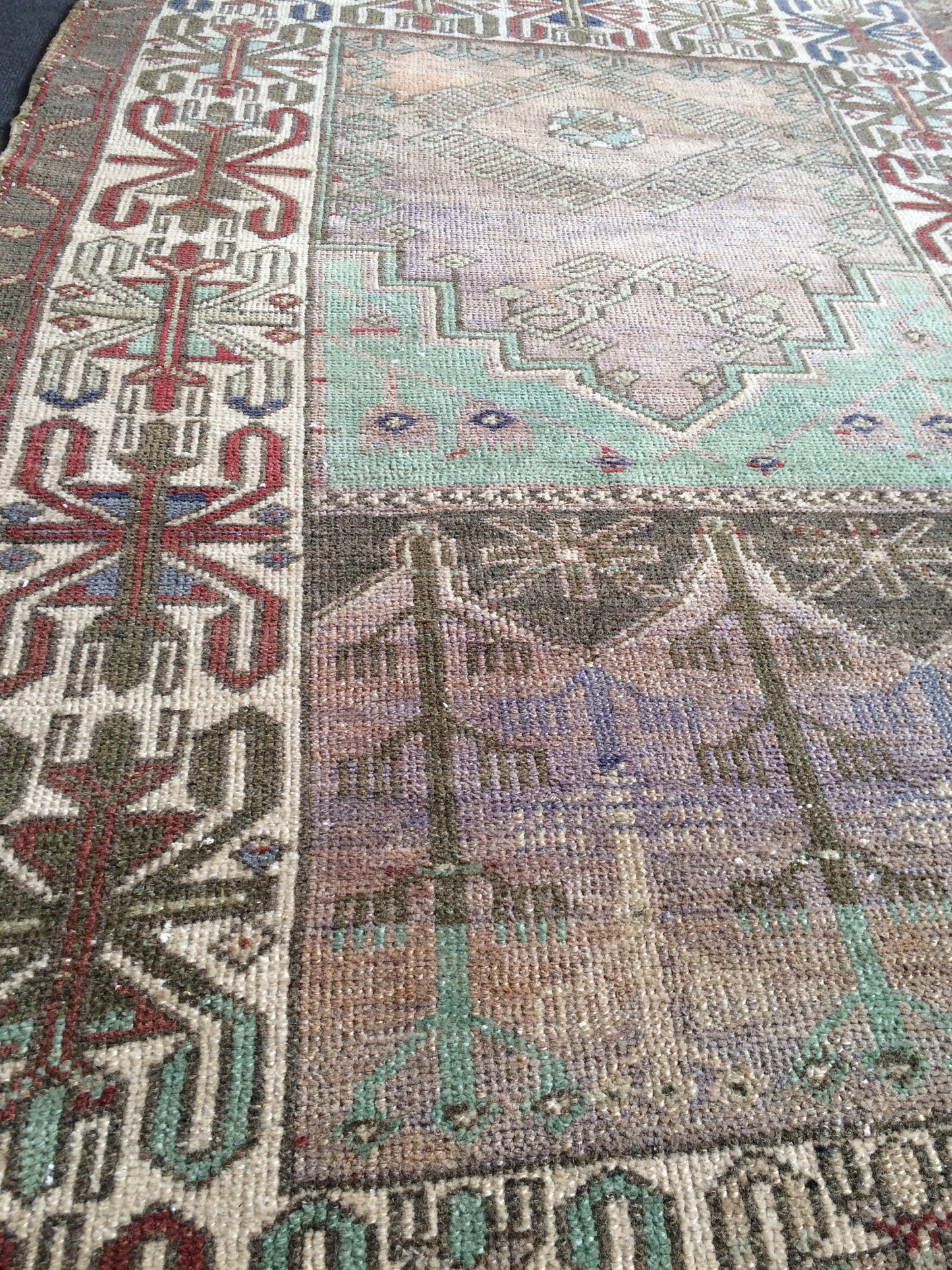 WOOL Oushak Rug Turkish Runner Rug Vintage  Rug Hallway  Rug Kitchen Rug Wool Nomad Rug Wool Oushak Rug Turkish Wool Oushak Rug 5.4 x 3.6