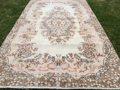 Vintage RUG, Turkish VINTAGE Rug, Oushak  Rug, Bohemian Rug, Living Room Rug, Oushak Rug,Hand Knotted Rug, Muted Rug,  Vintage Flooring,Rugs